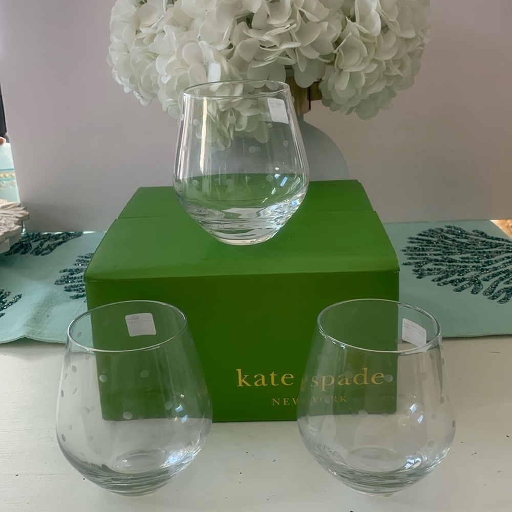 Kate Spade glassware (3) w/box by Lenox